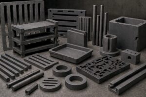 Custom graphite furnace components for high-temperature industrial systems including trays, supports, insulation structures, and machined graphite parts.